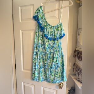 NWT Idara Romper Lilly Pulitzer Green and Blue Leaf Print Romper. Size L